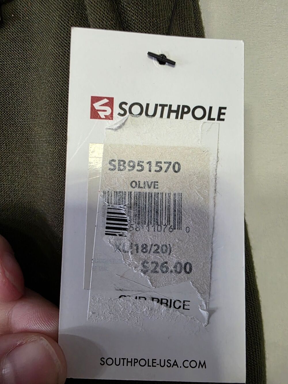 Southpole Boys Jogger Sweatpants SB951570 Olive XL 18-20 Fleece - Picture 4 of 6